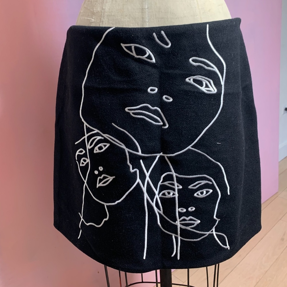 STELLA MCCARTNEY embroidered face skirt